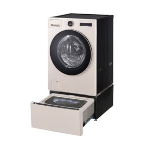 [1등급 가전 환급 10%] (25년출시)_LG 오브제 워시콤보 스팀+미니워시 세탁건조기 FH25ESX 베이지 / FH25GSX TV상품