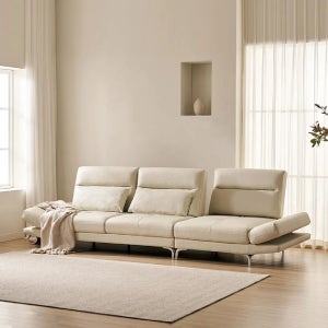 삼익가구 더퍼스트 스윙형 4인 천연면피 소가죽 소파(스툴제외)