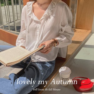 [MADE] 헤이디 프릴 리보닝 블라우스