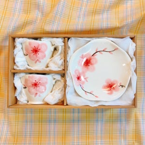 * 벚꽃 봄햇살 1인 커피잔 set, 흙만지는 그릇가게