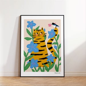 까치호랑이 일러스트 그림 호작도 풍수 액자, 엘리고럭키