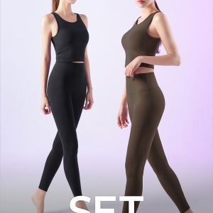 보온 플렉스 페더 브라탑 필라테스복장 + 레깅스 트레이닝 SET