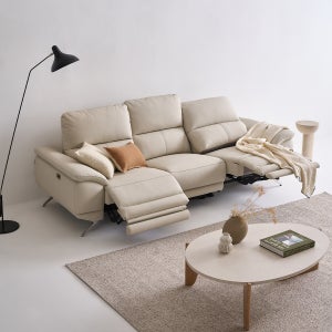 미유모어 3.5인 가죽 리클라이너 소파 양면형