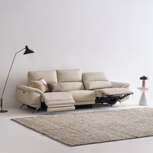 미유모어 4인 가죽 리클라이너 소파 양면형