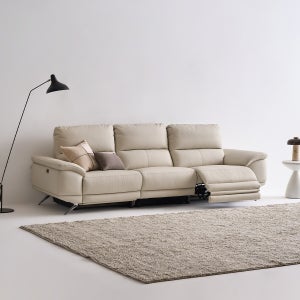 미유모어 4인 가죽 리클라이너 소파 일면형