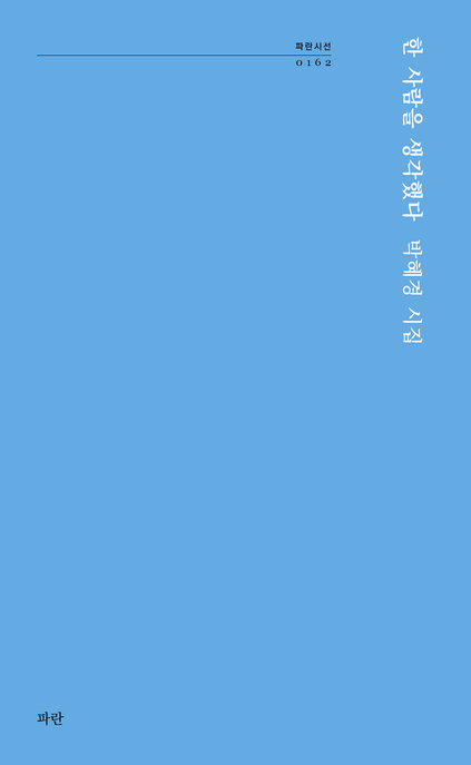 한 사람을 생각했다 (박혜경 시집)