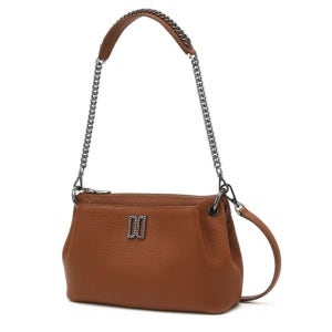 [DAKS bag] [AK수원점] [닥스핸드백] 브라운 DD로고 천연가죽 체인 숄더백 S DCBA5F322