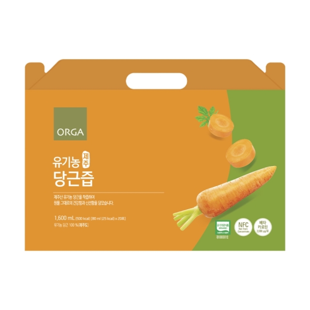 <b>올가홀푸드</b> 유기농 제주 당근즙 80ml x 20포, 1개