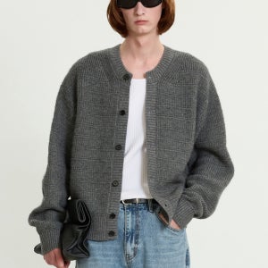 [티엔지티] Chunky Wool Blended Knit Cardigan (Grey) TNSW5F101G2