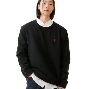 [폴로 랄프 로렌] 플리스 크루넥 스웨트셔츠 - 블랙 MNPOKNI16820266-001