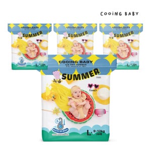 쿠잉 summer 에어드라이 팬티 기저귀 대형(L) 26매x 4팩