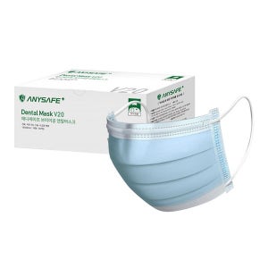 [제이트레이드컴퍼니] 애니세이프 귀편한 여름용 얇은 덴탈마스크 V20 비말 차단 귀안아픈 일회용 마스크