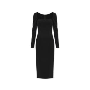 돌체앤가바나 Dolce   Gabbana Milano 긴팔 저지 리브 시스 드레스 F6DLUTFUGN7 N0000 TP944349865