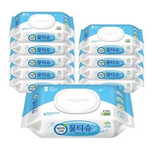 깨끗한나라 깨끗한나라 물티슈 페퍼민트 블루 캡형 70매X10입34515167