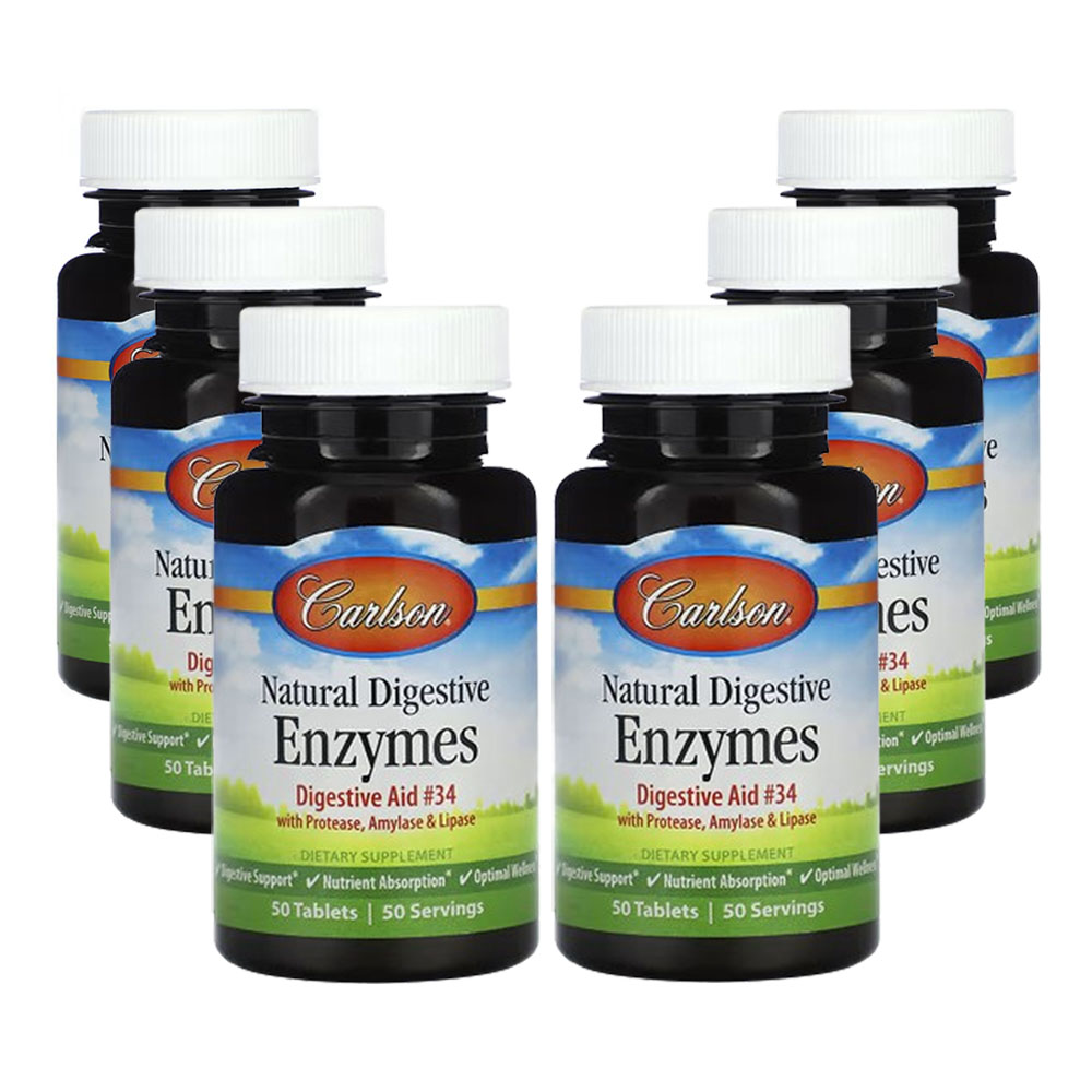 칼슨 천연 소화 효소 50정  6개