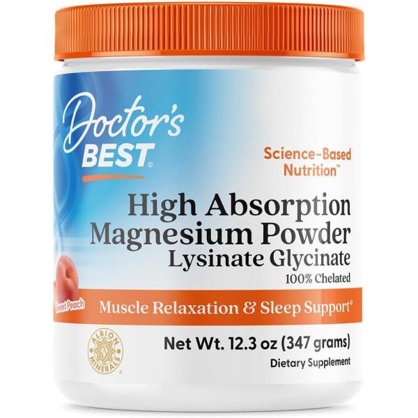 닥터스베스트 <b>마그네슘 파우더 복숭아맛</b> 347g 리시네이트 글리시네이트 킬레이트 Doctors Best Magnesium