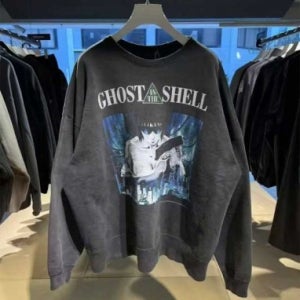 Saint michael GHOST IN THE SHELL 빈티지 프린팅 washed sweat 라운드 맨투맨 티셔츠 [스트릿 편집샵 람스]