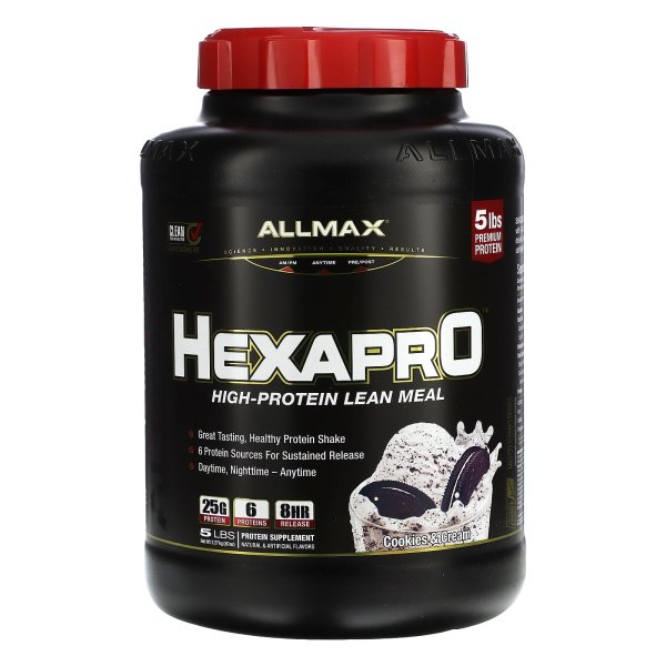올맥스 <b>헥사프로</b> 하이 <b>프로</b>틴 린 밀 <b>쿠키앤크림</b> 2.27kg