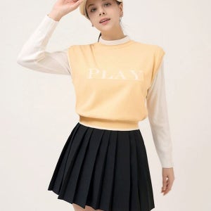 [큐씨플레이] QC플레이 여성골프니트베스트 play knit vest yellow
