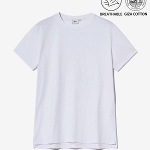 [예일] [PREMIUM COTTON] 우먼즈 기자 코튼 반팔티셔츠 화이트