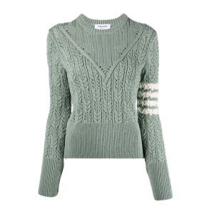 [정품인증] 톰브라운 사선 풀오버 케이블 니트 그린 FKA383A Y1024 350