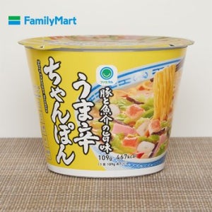 일본 훼미리마트 편의점 컵라면 돼지와 해산물의 감칠맛 매운 짬뽕라멘 109g