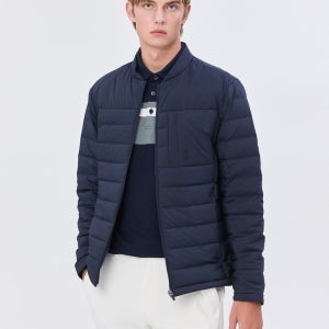 [헤지스 골프 남성] [스테디셀러]솔리드 덕다운 패딩 점퍼 (NAVY) WPJU4D702N3