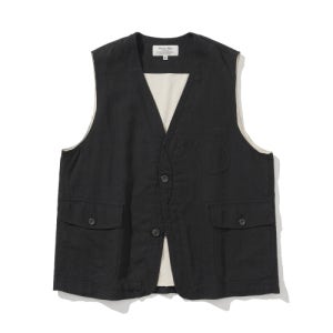[유니폼브릿지] linen hunting vest black UB2512VT013MBB