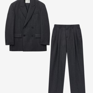 [티엔지티 세트] Virgin Wool Blended Herringbone Double Set-up (Grey) 0TJA5F101G2