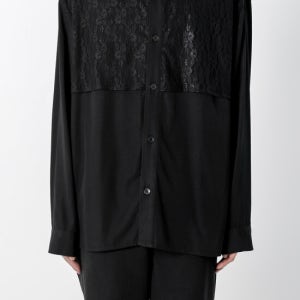키류 레이스 레이어드 셔츠 (블랙)