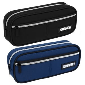 포포팬시 더모먼트 더블 포켓 파우치 대용량 패브릭 필통