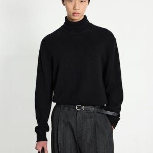 [티엔지티] Cashmere Blended Turtle-neck Knit Top (Black) TNSW5F107BK