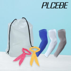 플씨드 여름 3종 EVA파우치 D세트 물방울 쿨스카프+국산 일반 밴딩 쿨토시