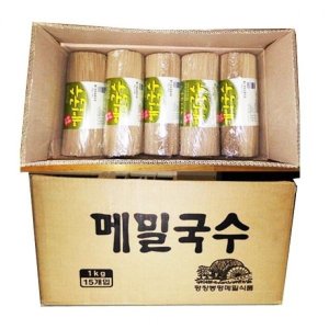 메밀국수면 1kgx15개 막국수 모밀면 냉소바 업소용 메밀 면발 1박스