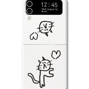 [아칸] 샤이드로잉크럽 허그1 냥이 Z플립3/4 하드케이스