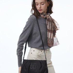 [닥스 액세서리 여성] [스테디셀러] 블랙 DD로고 가죽 크로스백 WCBA4F644BK