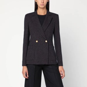 [해리스와프런던] (WOMAN) 25/26FW Brown and blue check double-breasted wool jacket AK3502MRA/XL_HARWH-RA08_1