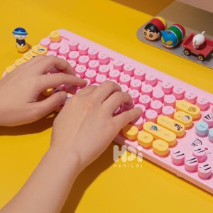 [레토] 짱구 무선 키보드 유치원 저소음 멤브레인 아이패드 태블릿