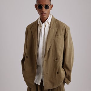 [the H] 린넨 더블 블레스티드 자켓,SPIPCNJK331MKHA