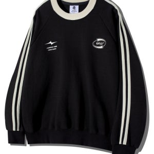 [고스트리퍼블릭] 심볼 로고 래글런 트랙 맨투맨 GMT-155_블랙 GMT-155black