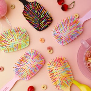 [아이캔디] [체험단] 레인보우 볼륨 S 패들 브러쉬 6종 jw-1011