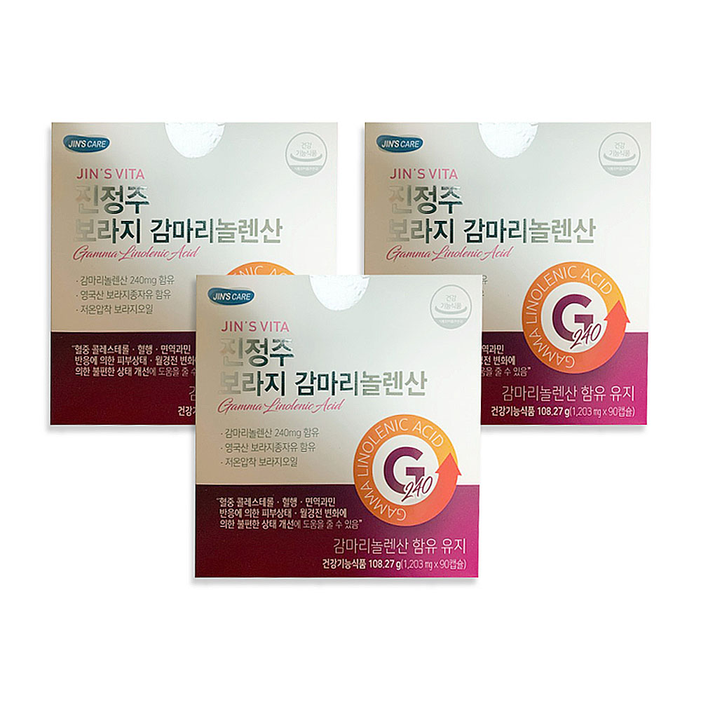 <b>진정주</b> <b>진정주</b> 보라지 <b>감마리놀렌산</b> 3박스 (1203mg x 90정)
