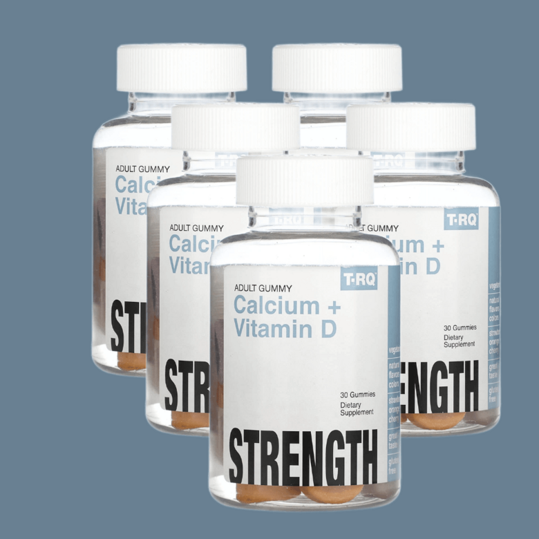 <b>T-RQ</b> 성인용 구미젤리 칼슘 + 비타민D 딸기 오렌지 체리 30개 5개묶음  30정