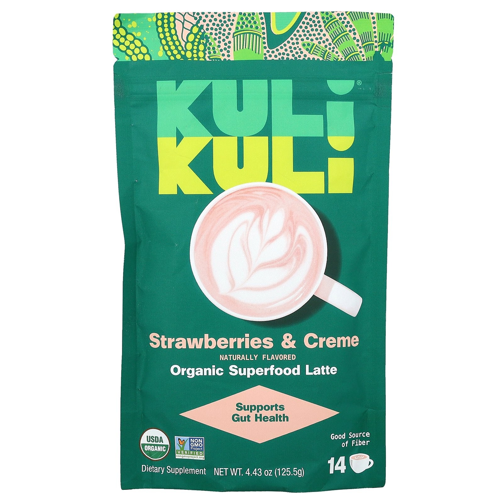 <b>Kuli Kuli</b> Superfood Latte Strawberries &amp; Creme 4.43 oz 125.5 g  125 g  125g  1개