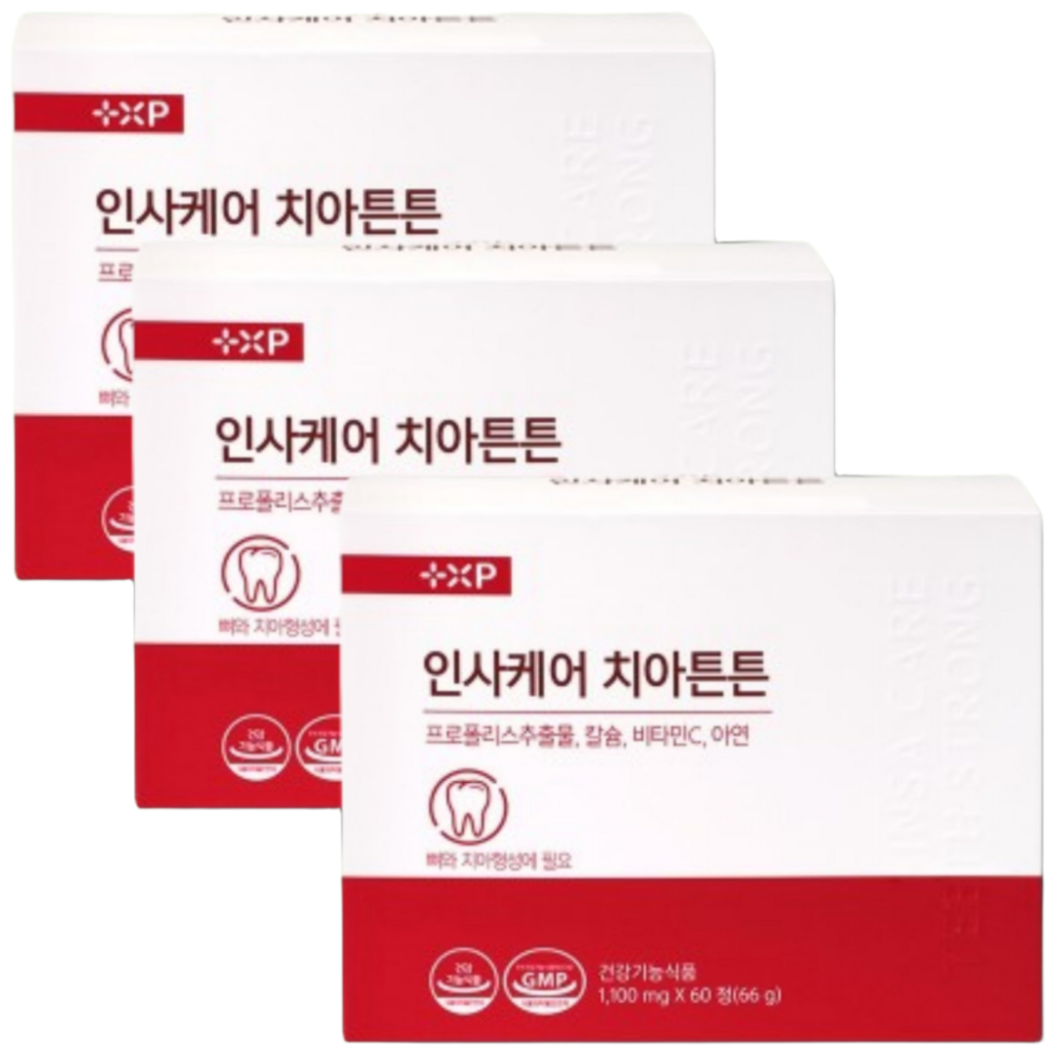 이가탄탄한 치아건강엔 인사케어 칼슘 비타민c 아연 영양제  8박스  15정