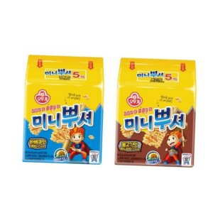 라면스낵 바베큐맛 오뚜기과자 오뚜기스낵 라면과자 갓뚜기 불고기맛 미니뿌셔 2종set 60개입(5개x12입)