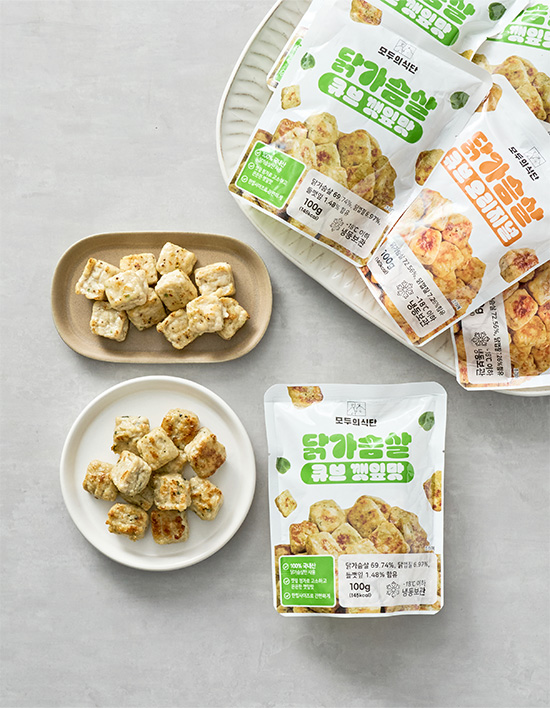 닭가슴살 큐브 깻잎맛 제품 이미지