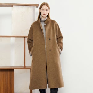 [아이잗바바] 루즈핏 캐시미어 벨티드 롱 코트 (KHAKI BROWN) BPBA0CT411