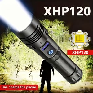 슈퍼 XHP120 강력한 LED 손전등 XHP90 고출력 토치 라이트 충전식 전술용 플래시라이트 18650 USB 캠핑 램프