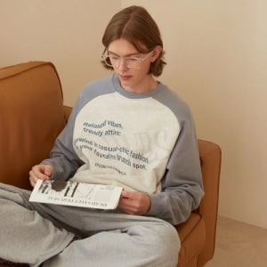 디바인디스턴스 프린트 래글런 맨투맨 | 화이트멜란지 D23FMT103WM-D23FMT103WM